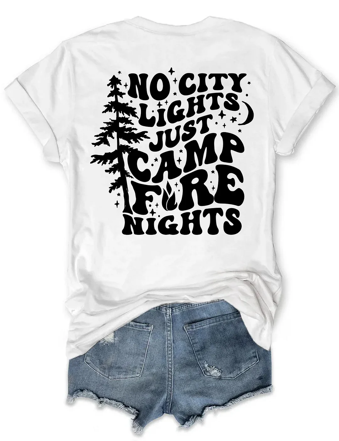 No City Lights Just Camp Fire Nights T-shirt