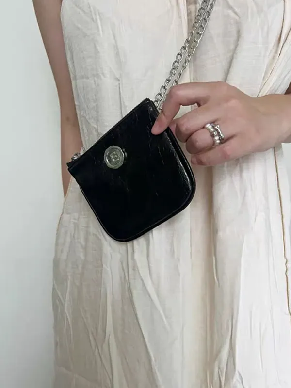 Split-Joint Shiny Chains Crossbody Bags Bags Accessories BLACK-One_size