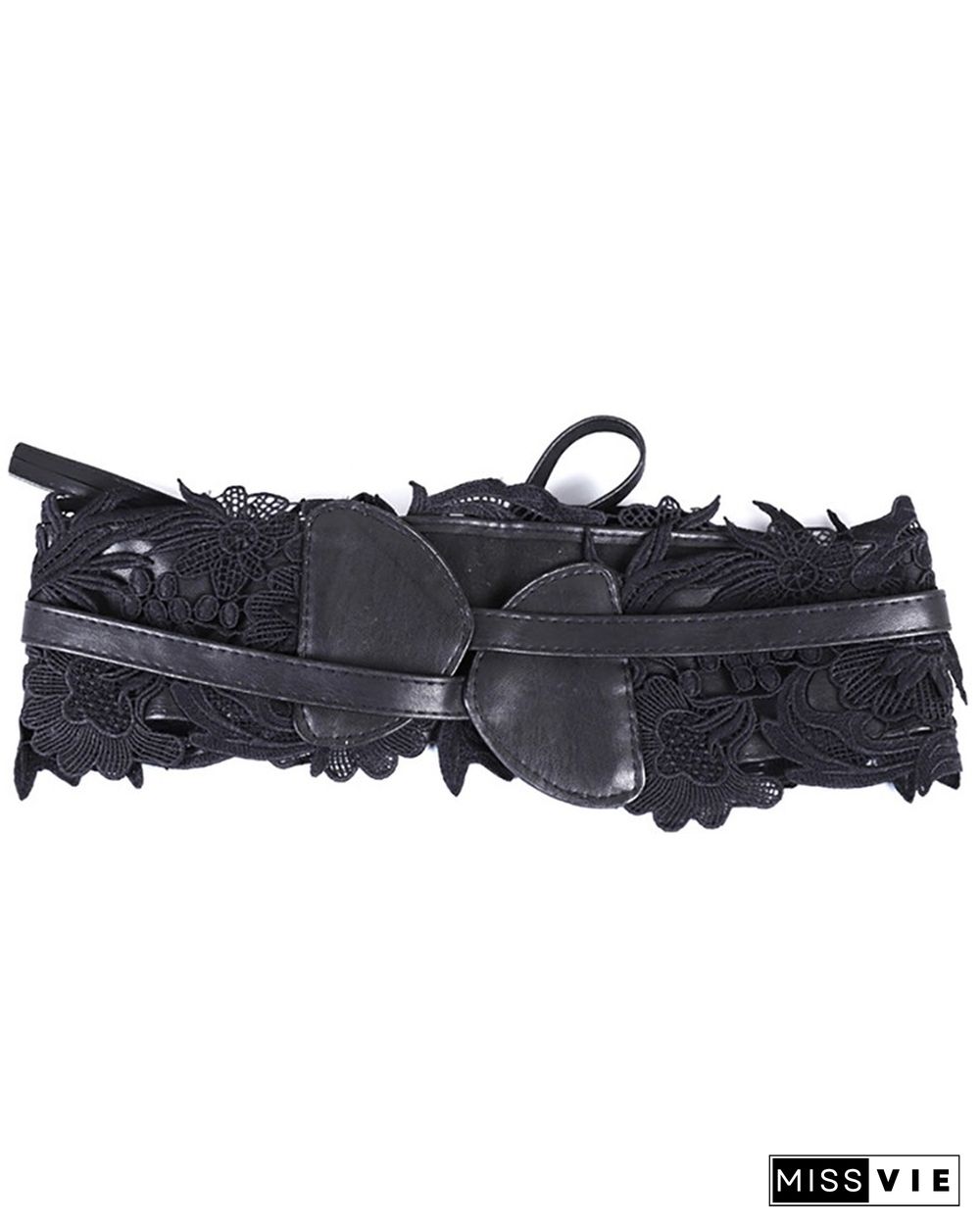 Guipure Lace Knotted Waist Belt Wide Wrap Around Waistband Belts