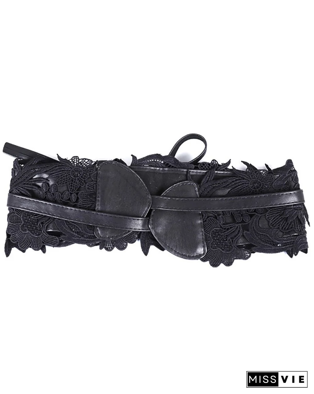 Guipure Lace Knotted Waist Belt Wide Wrap Around Waistband Belts