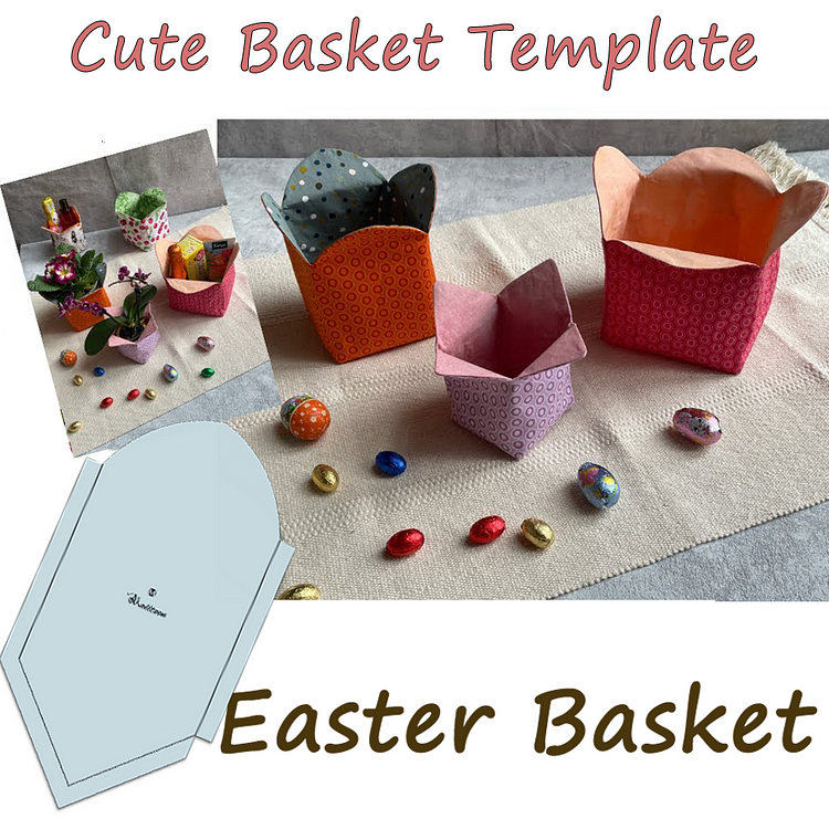 Adorable Easter Basket Template - With Instructions+Various sizes