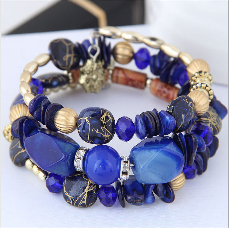 Ladies Retro Tassel Round Bead Creative Multilayer Bracelet wearshes