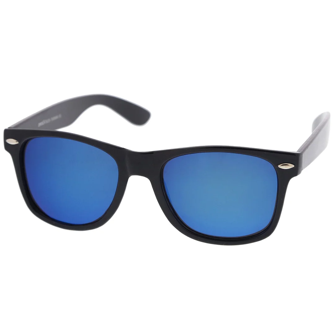 Retro Colored Mirror  Lens Square Horn Rimmed glasses 55mm