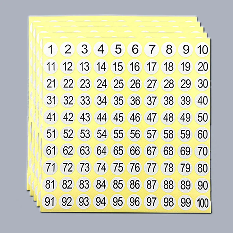 Number Stickers 1 Through 5 | Small 1/2 Round