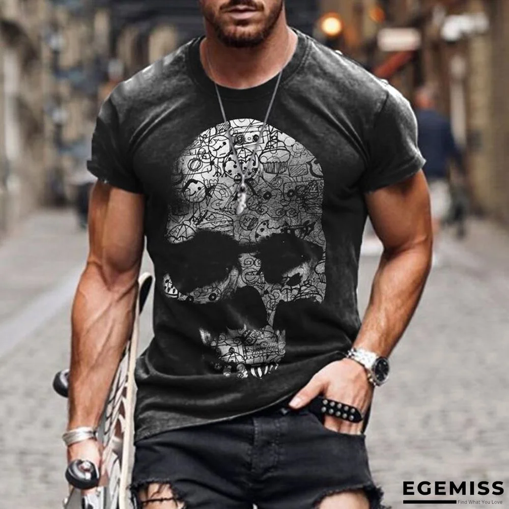 New Trend Short Sleeve Skull Print T-shirt | EGEMISS