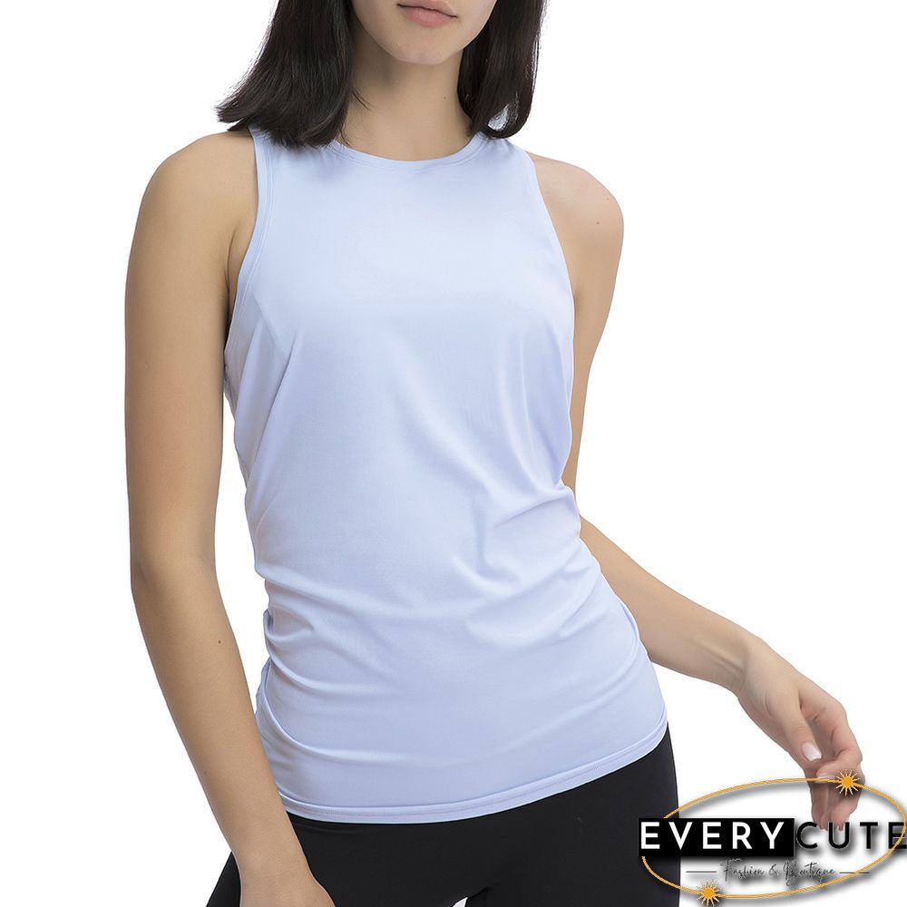 Light Blue Back Bowknot Breathable Sports Tank