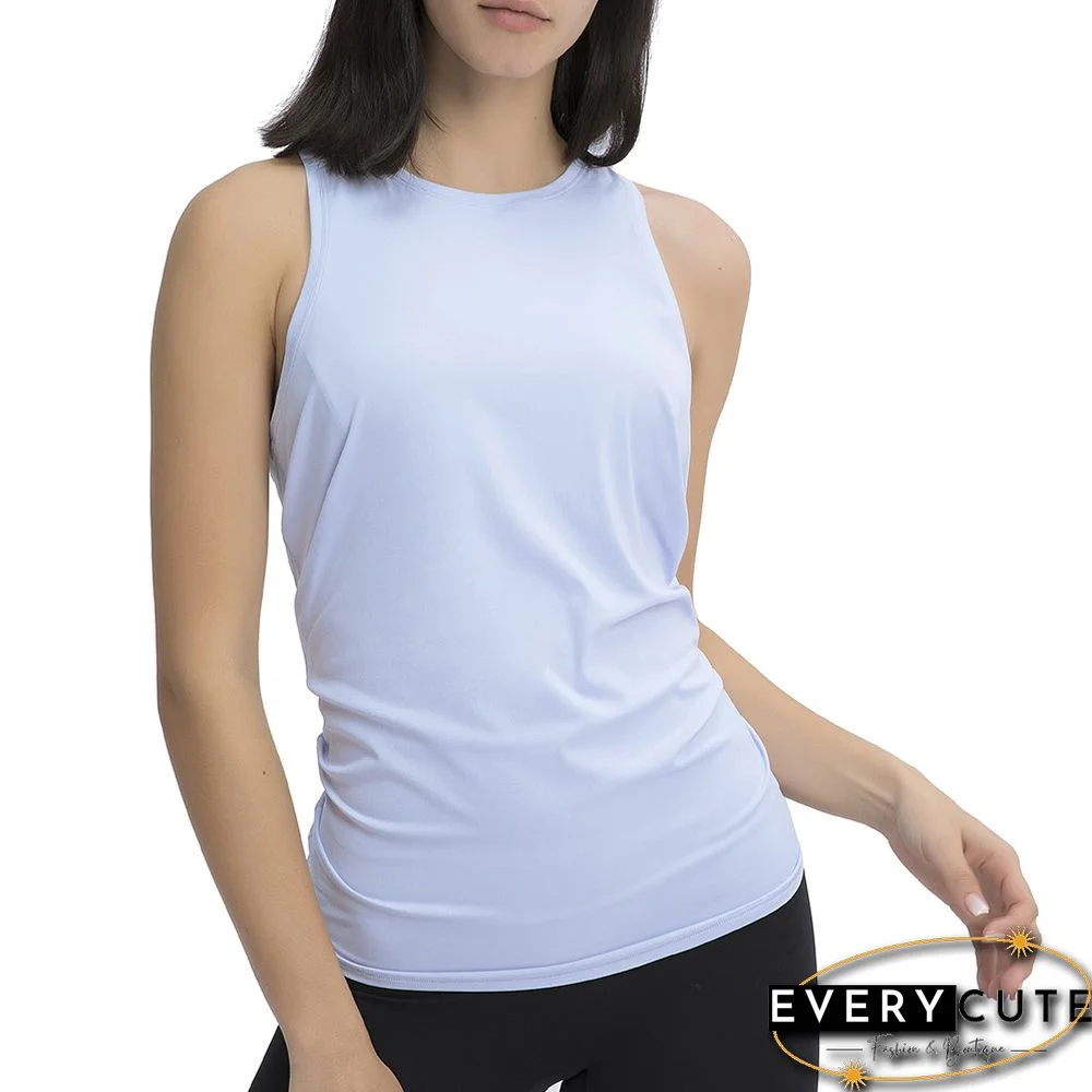 Light Blue Back Bowknot Breathable Sports Tank