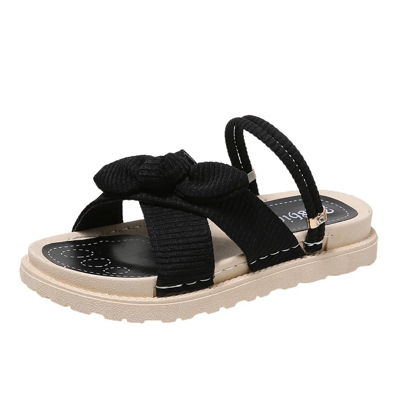 Uveng Uveng Women Wearing Sandals In The Summer Wear The New Year's New Casual Dress Thick-Bottomed Fairy Wind Students Flat Bottom Women's Slippers