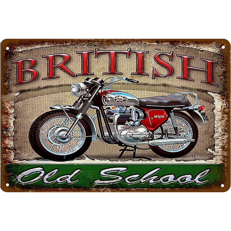 Motos britanniques - Enseigne Vintage Métallique/Enseignes en bois - 20*30cm/30*40cm