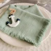 45x45cm Plain Colors Linen Cotton Tassel Napkin for Event Catering