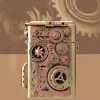 New Creative Pure Copper Torrance Kerosene Lighter Personalized Mechanical Steampunk Lighter Gear Linkage Cool Men's Gift Tool