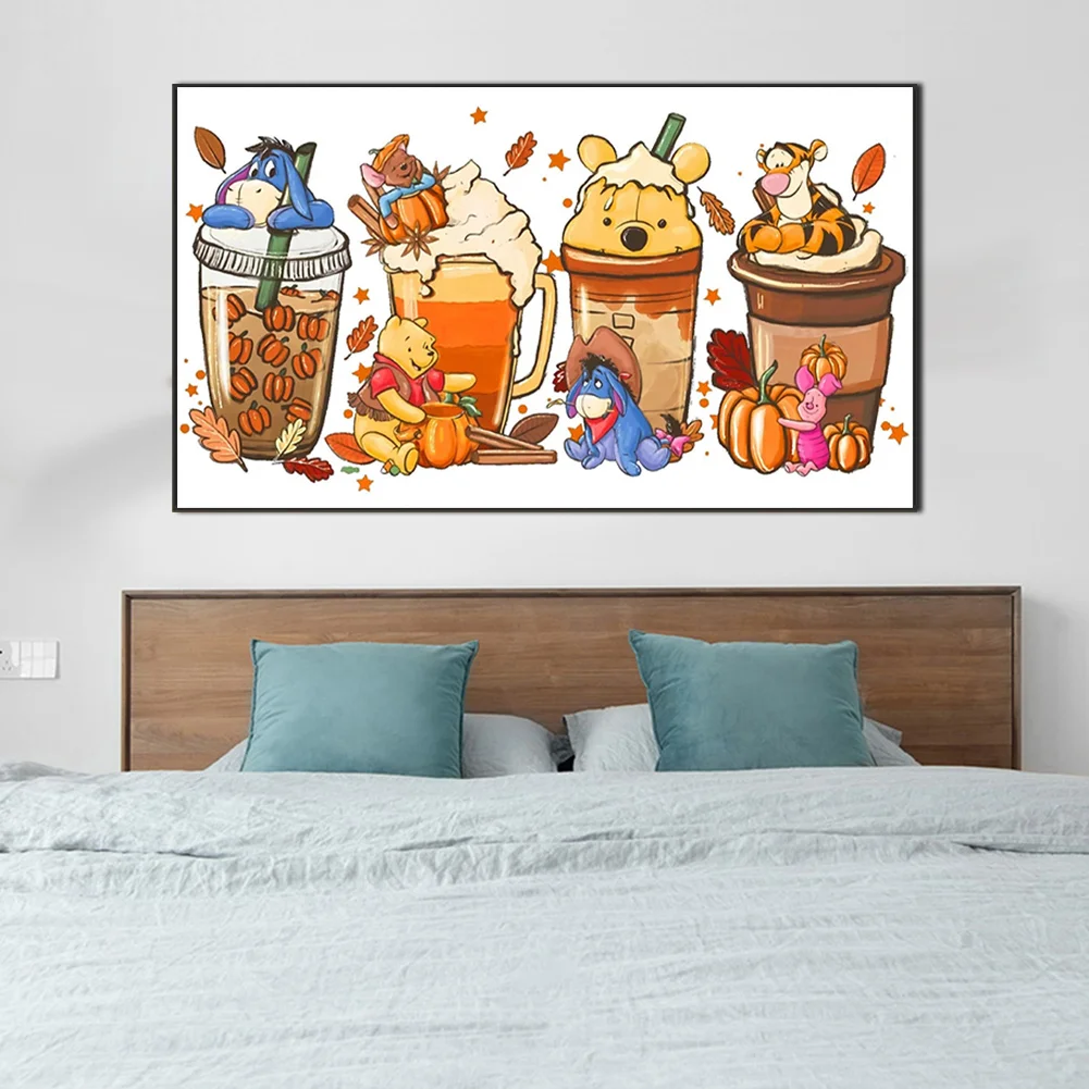 Diamond Painting - Full Round Drill - Winnie the Pooh Drinks(Canvas|70*40cm)