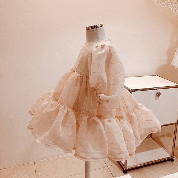 Baby Girl Princess Dress Puff Sleeve Infant Toddler Summer Spring Autumn Tulle Vestido Party Wedding Birthday Baby Clothes 1-3Y