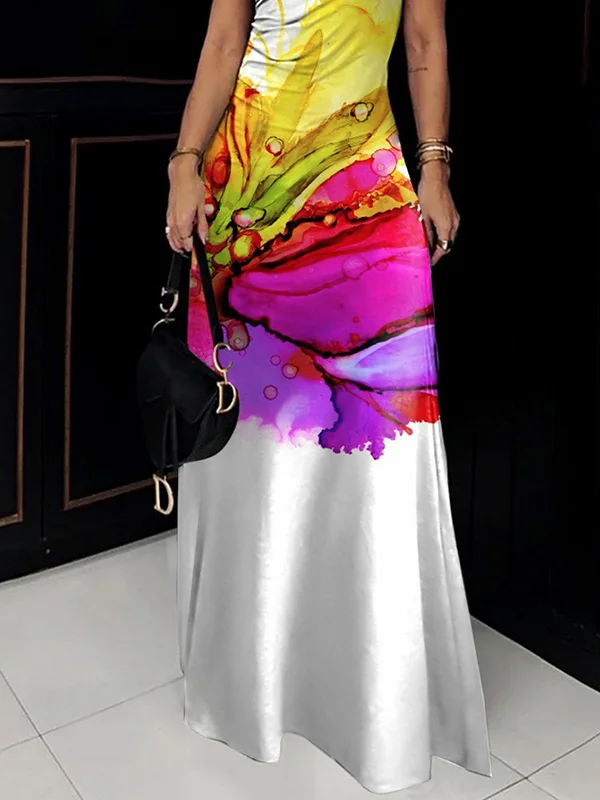 Maxi Flowers Sleeveless Shirt Dress main image 0
