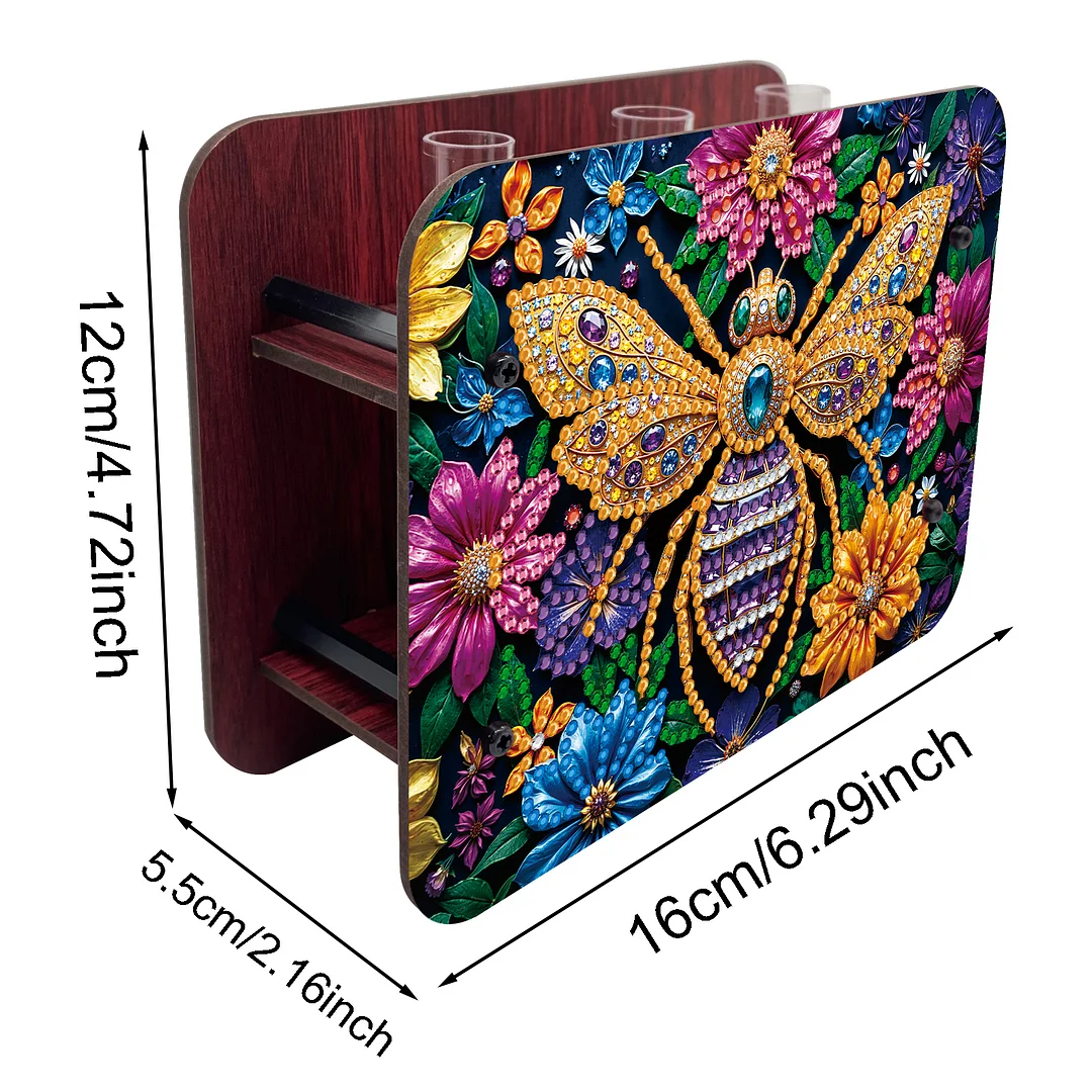Bee DIY Flower Vase Wooden Double Sided Desktop Diamond Art Kit for Home Decor