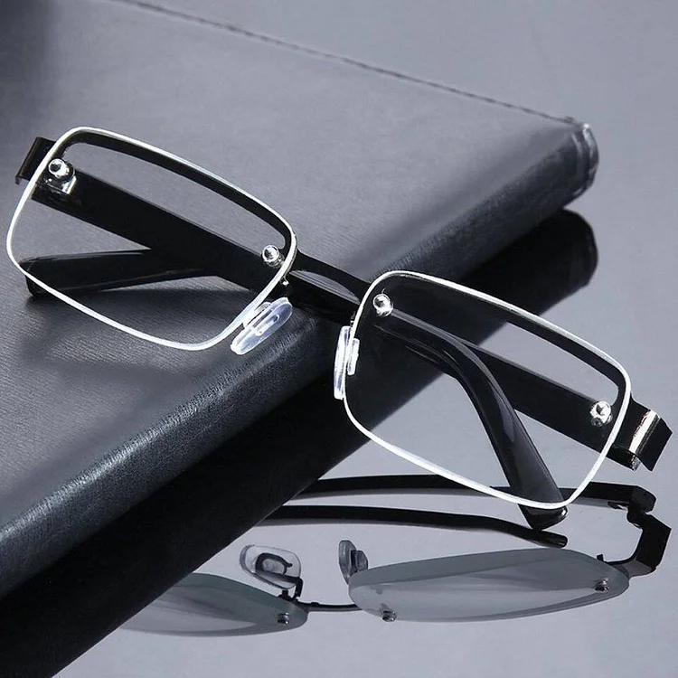 Half Frame Reading Glasses Men HD Presbyopia Glasses Eyeglasses Comfy Light Retro Glasses With Grade +1.0 To +4.0