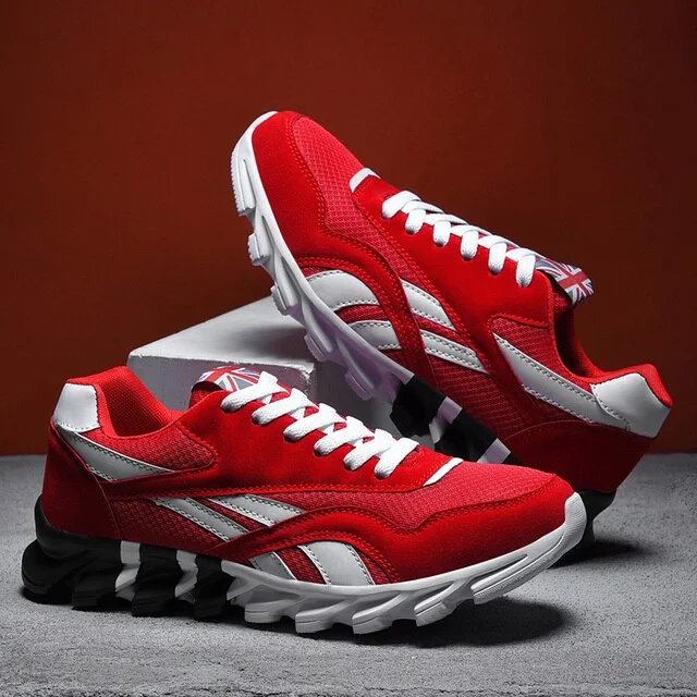 39-48 Men Running Shoes PU Leather Blade Sneakers High Quality Outdoor Light Breathable Sport Athletic Men Shoes Male Sneakers
