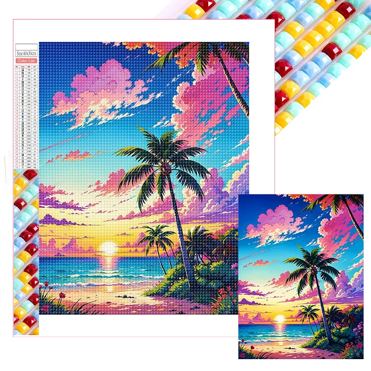 Sunset 30*40CM (Canvas) Full Square Drill Diamond Painting gbfke