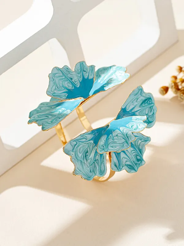 Geometric Flower Shape Bracelet Accessories LAKE BLUE-One_size