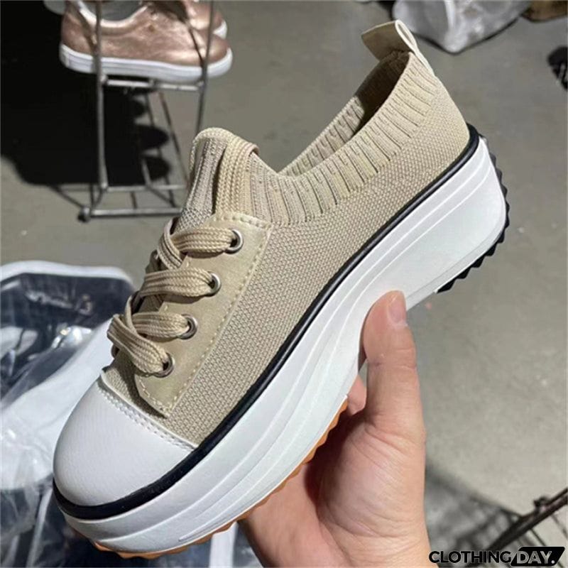 New Mesh Lace-up Outdoor Non-slip Platform Shoes
