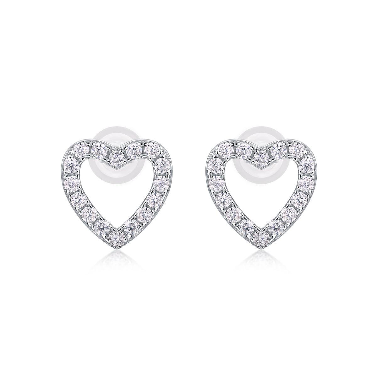 Sparkling Hearts Elegant Stud Earrings