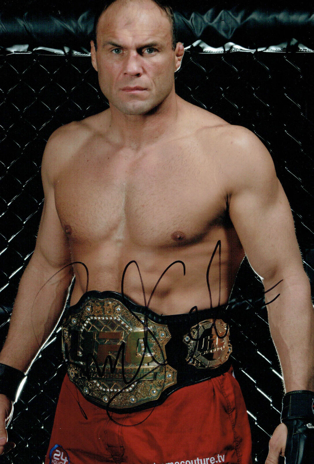 Randy COUTURE Signed 12x8 Autograph Photo Poster painting AFTAL COA The Natural Captain America