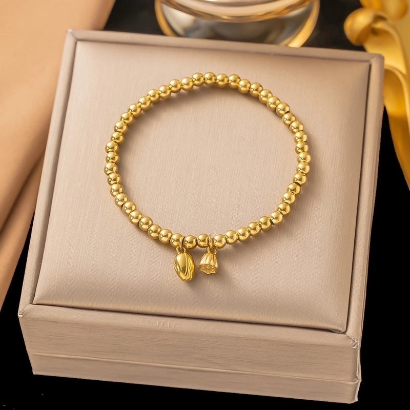 Basic Solid Color Titanium Steel Bracelets In Bulk