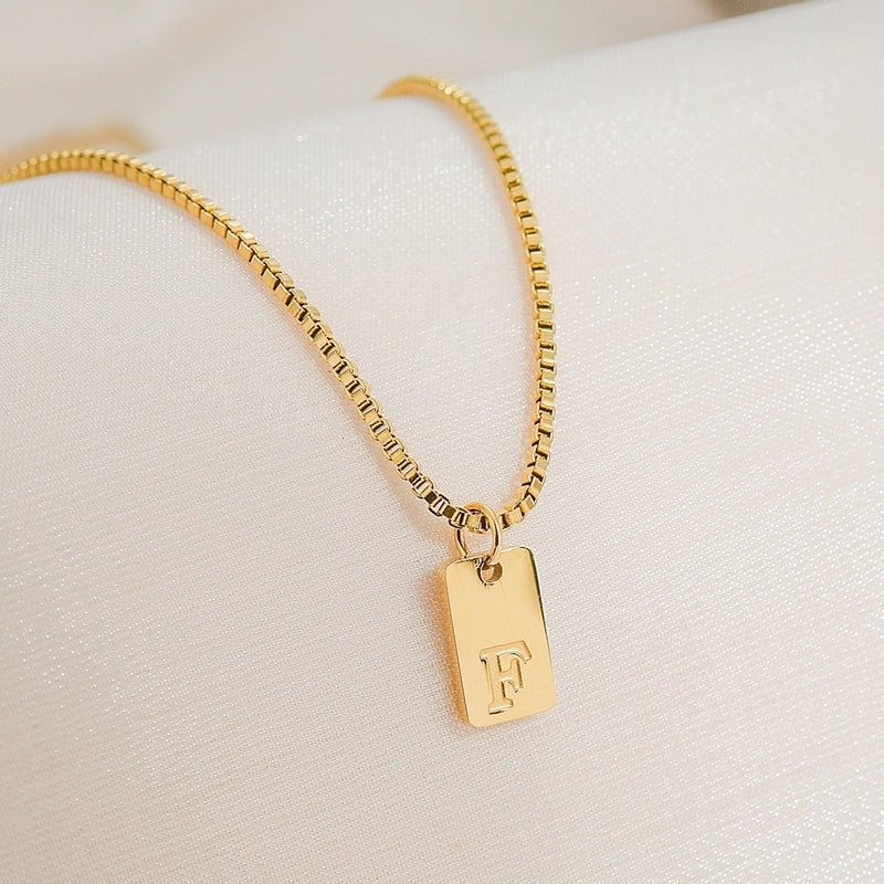 Minimalist Letter 304 Stainless Steel 18K Gold Plated Pendant Necklace