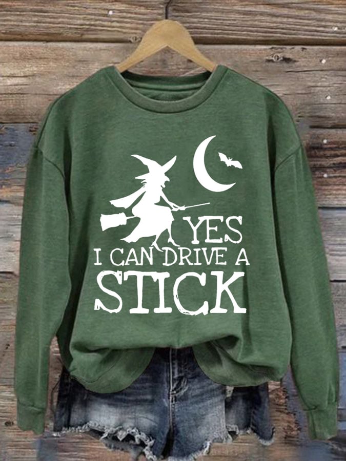 Women's Yes I Can Drive A Stick Print Sweatshirt