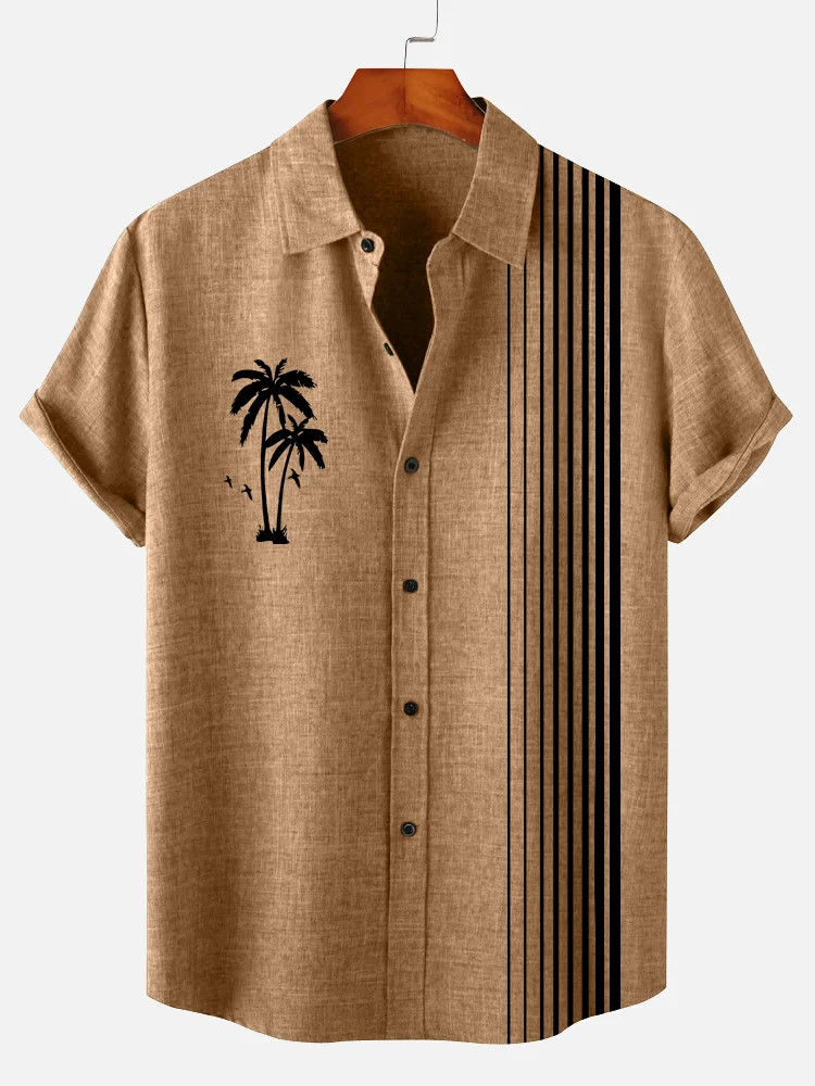 Suitmens Men's Vintage Hawaiian Short Sleeve Shirt 002