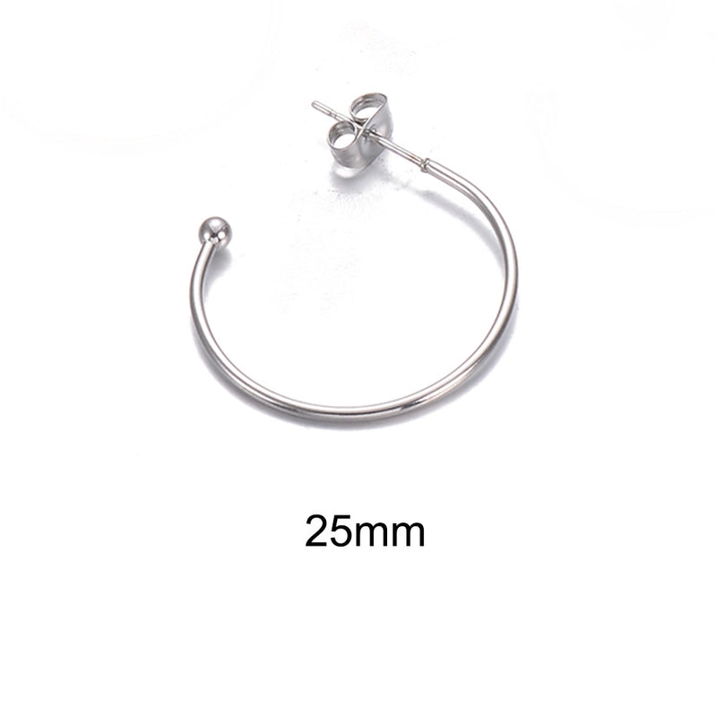 10 PCS/Package 304 Stainless Steel Solid Color Hook Earring Findings