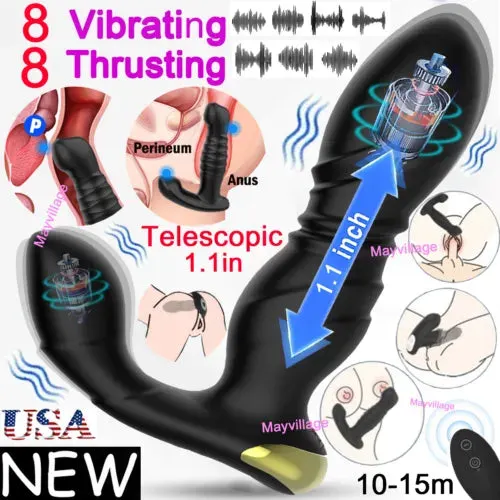 pornhint Pornhint Male Prostate Massager Vibrator Telescopic Anal Plug Dildo Sex Toy for Men Women