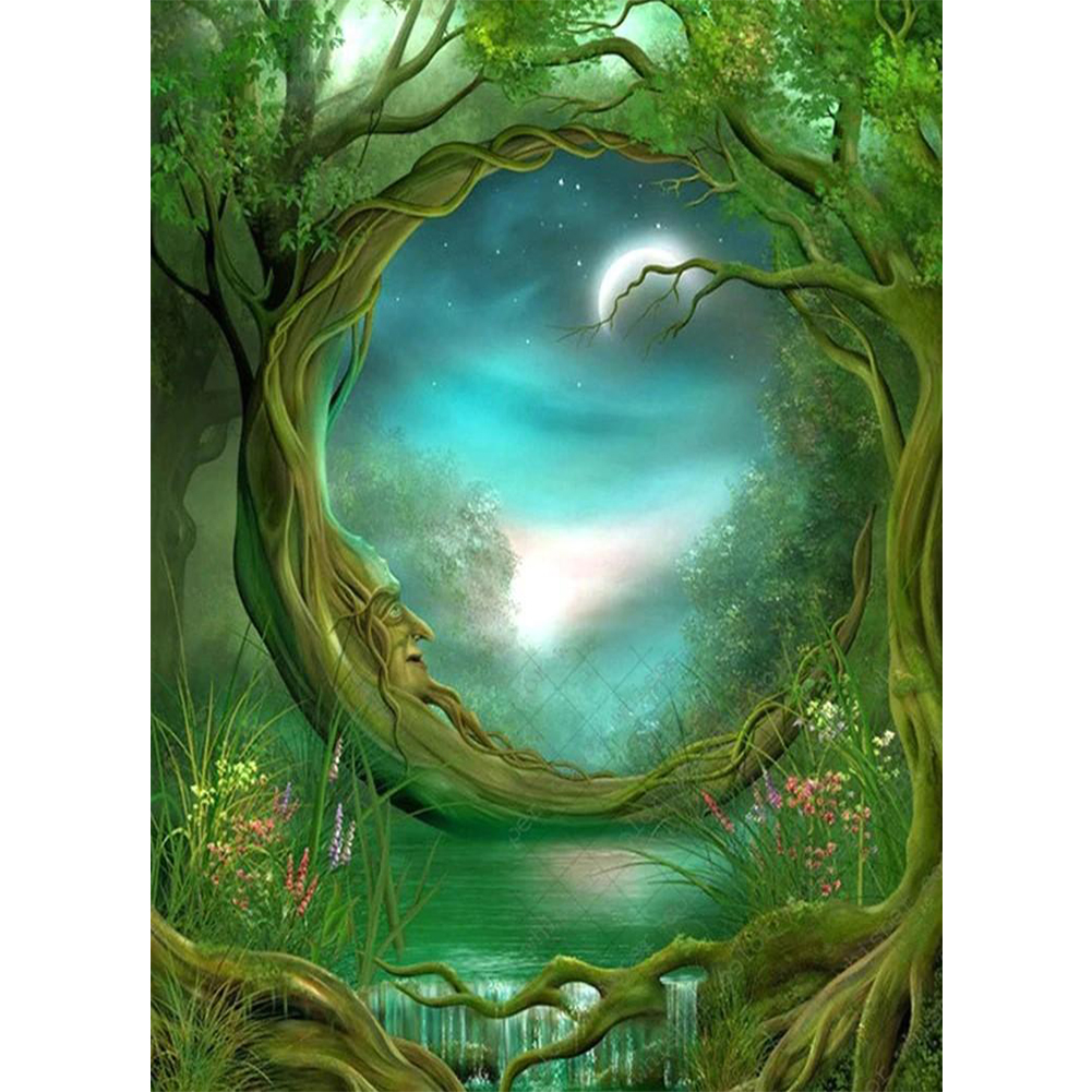 

Dream and Moon - Round Drill Diamond Painting - 30*40CM, 501 Original