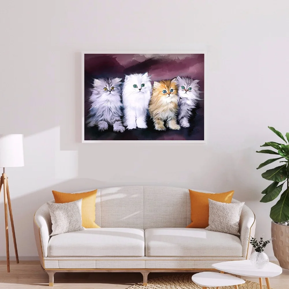 Diamond Painting - Full Round Drill - Cat Family(40*30cm)