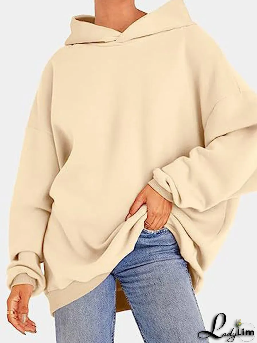 Oversized Fleece Pullover Casual Fashion Outfits Hoodie