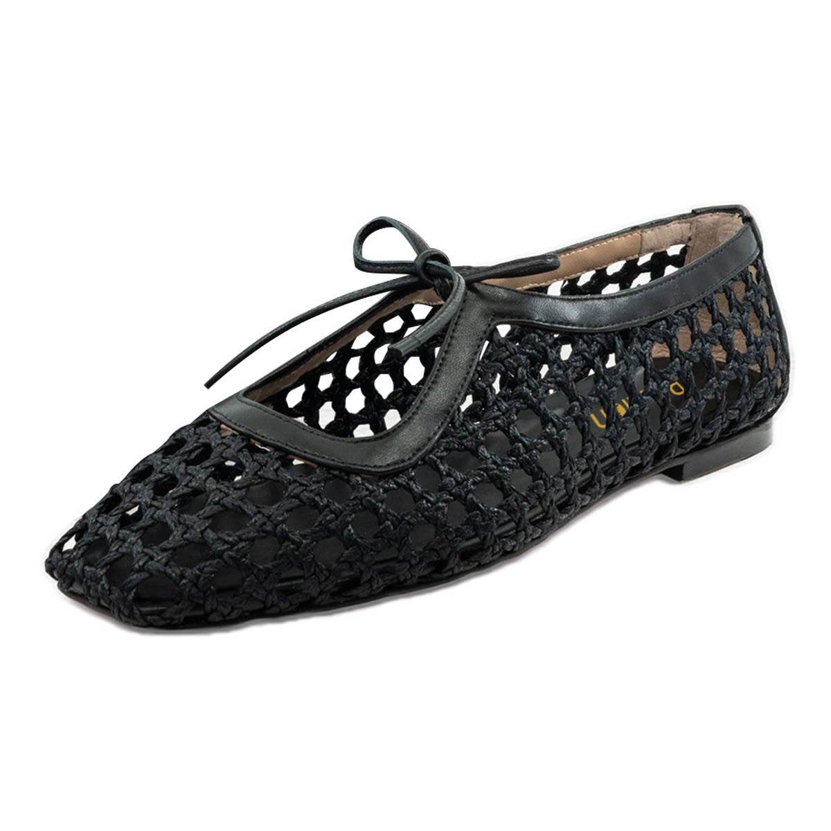 Casual Black Hollow-Out Braided Lace Up Women's Dress Flats Nicepairs