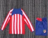 2004-2005 Retro Long Sleeve Atletico Madrid Home Football Jersey  Kids Size