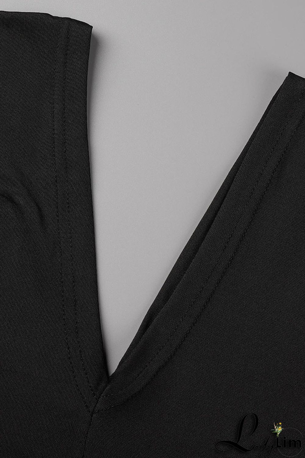 Black Casual Solid Patchwork V Neck Long Sleeve Two Pieces