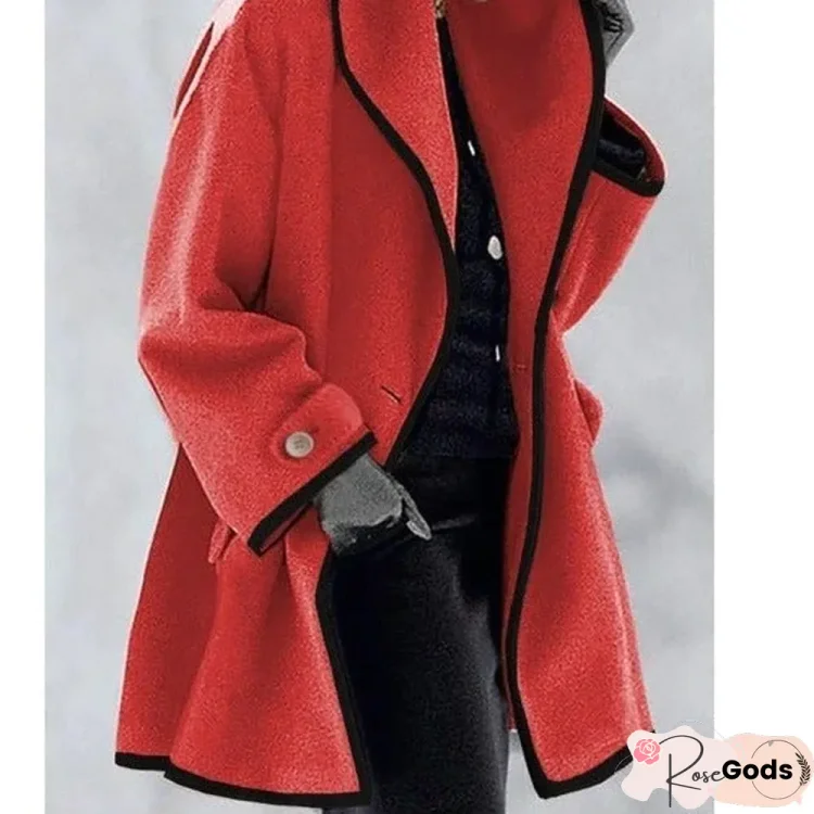 Casual Ombre Shirt Collar Outerwear