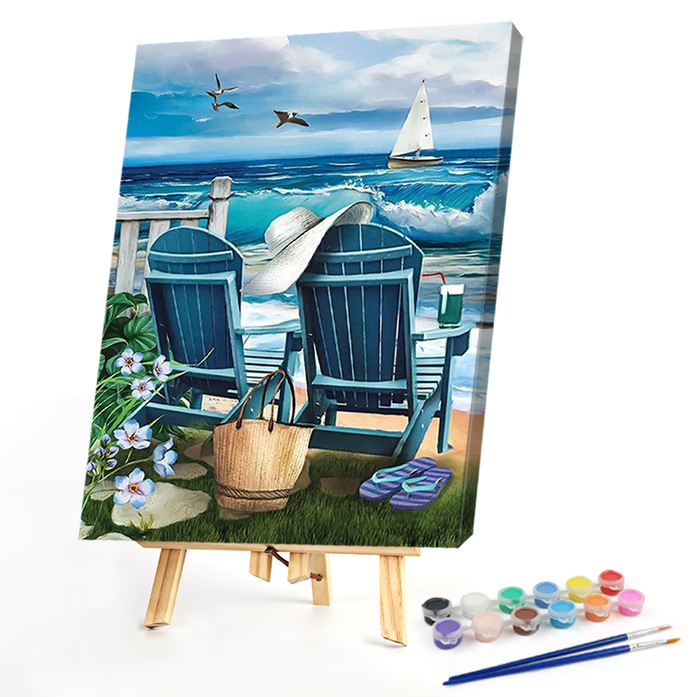 

30*40CM - Paint By Numbers - Beach Chair, 501 Original