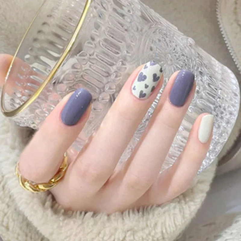 24pcs Multi-type Wear Short Paragraph Long Paragraph Fashion Manicure False Nails Full Cover Wearable Coffin Fake Nail Ballerina-Nail Inspo