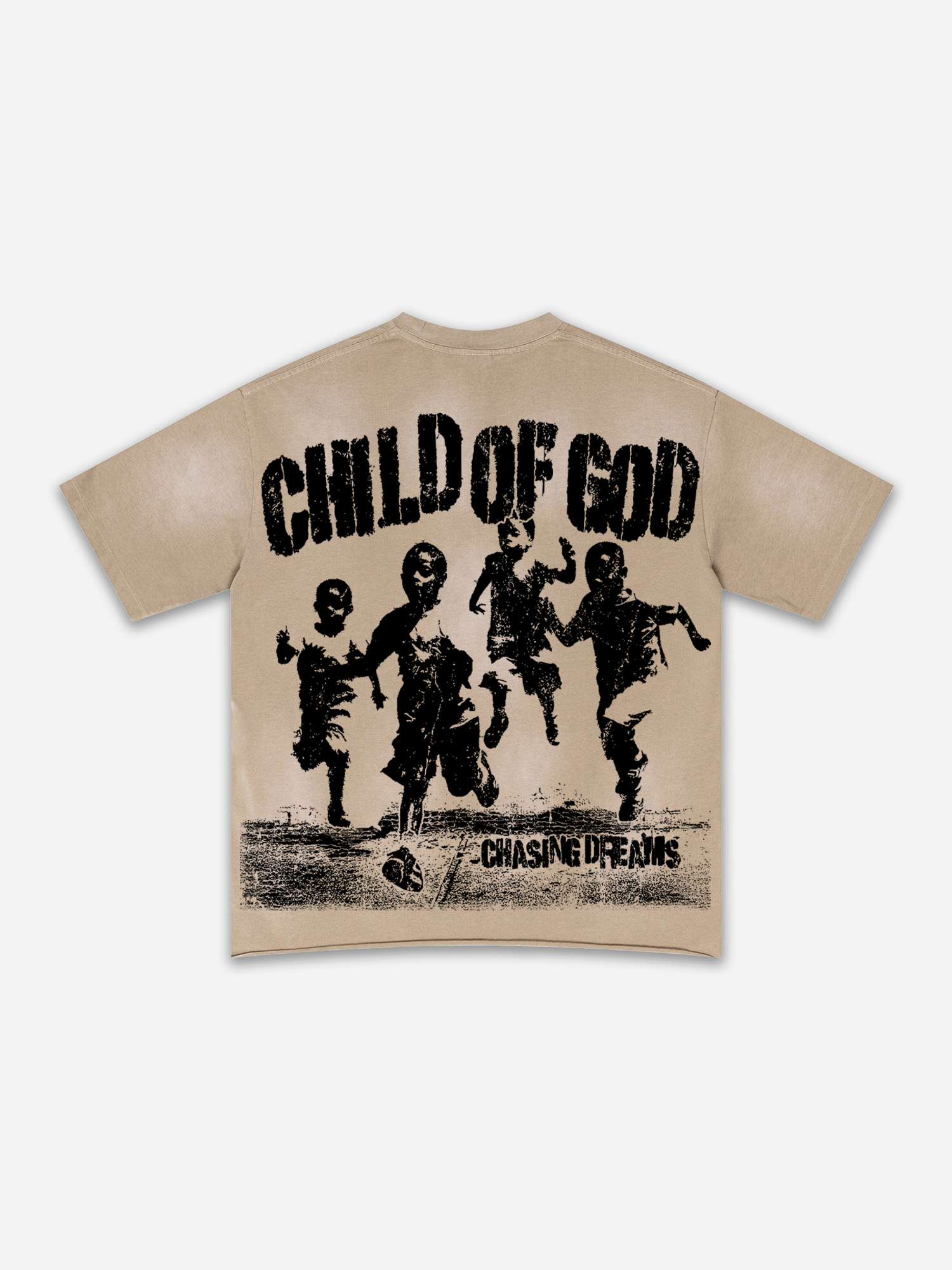 Child Of God Running Children Print Washed T-shirt