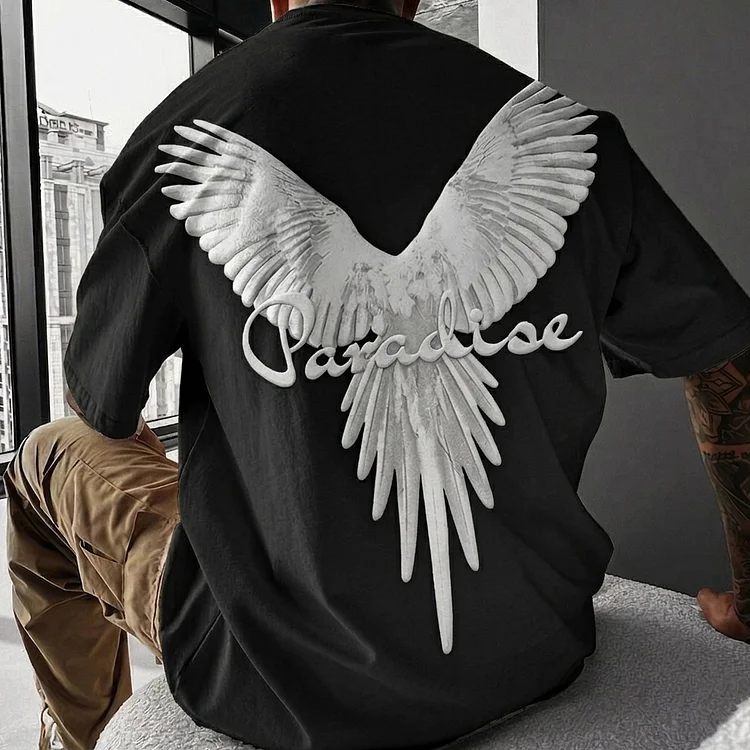 Oversize 100% Cotton Vintage Foam-Print T-Shirt