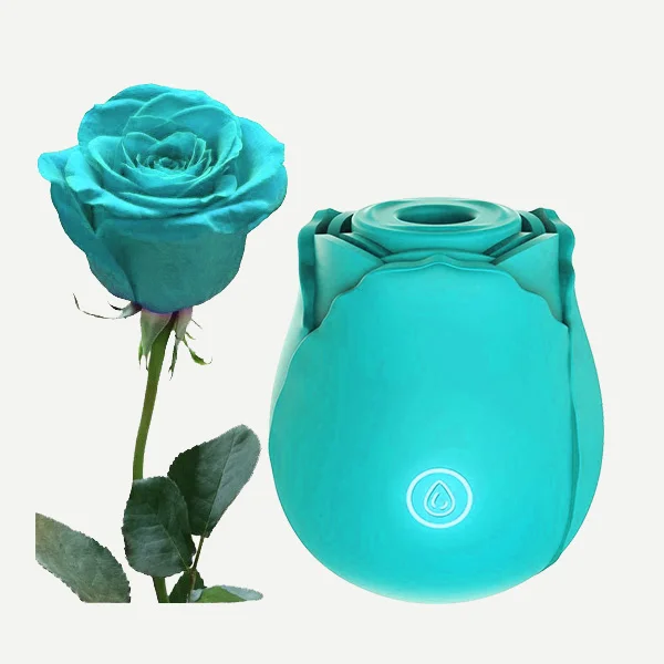 Blue Rose Vibrator Silicone Clitoris With 10 Intense Suction