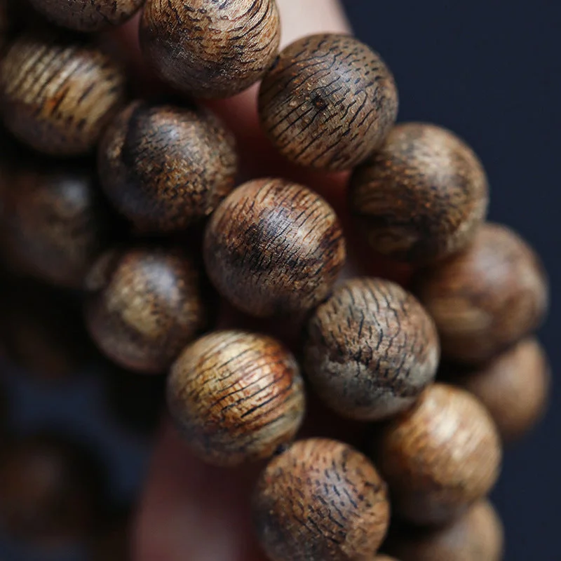 Cambodian Agarwood 108 Beads Mala Bracelet Necklace