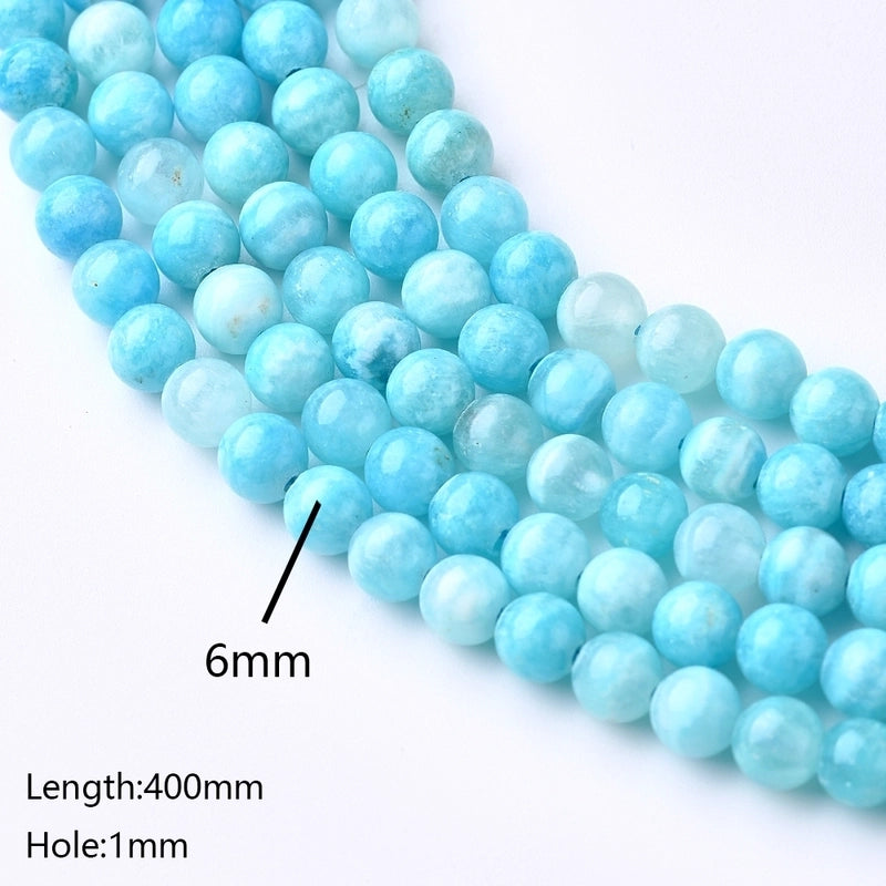 One 10mm 6mm 8mm Hole Under 1mm Hole 1~1.9mm Natural Stone Polar Ore Marble Polished Beads