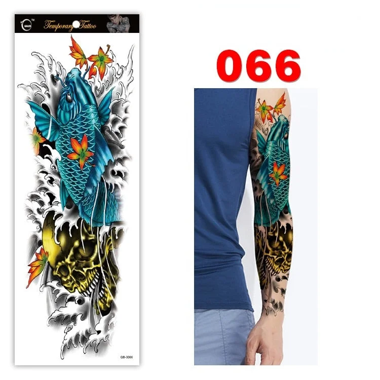 Full Arm Series Temporary Tattoo Full Arm Tattoo Sticker Lasting Waterproof Sweat Flower Arm Full Arm Tattoo Big Picture Sticker