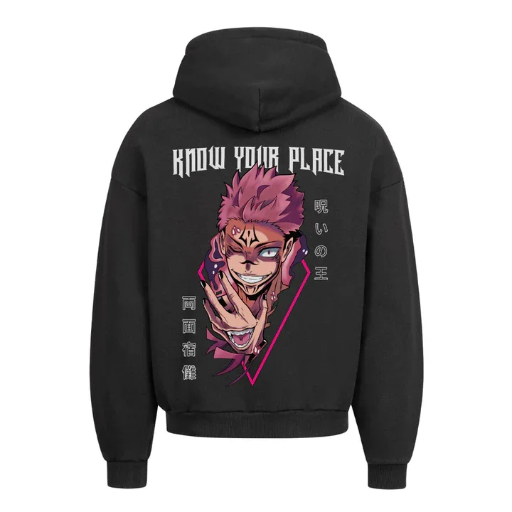 "Sukuna X Know your place - JJK" Oversized Hoodie