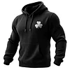 Men's Vintage Shamrock St. Patrick's Day Pocket Long Sleeve Hoodie by Inlyline