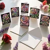 6 Stück Rose DIY Diamant Kunst Grußkarten Dankeskarten und Feiertagssegen